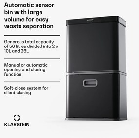 Klarstein Bezdotykowy kosz na śmieci z czujnikiem 56 l