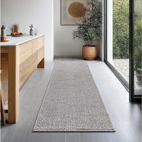 Dywan Maldive zewnętrzny boho design, szary, 80 x 250 cm