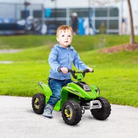 HOMCOM Quad elektryczny 6V dla dzieci z funkcją przód/tył dla dzieci 1,5-3 lat do 20  kg zielony | Aosom PL