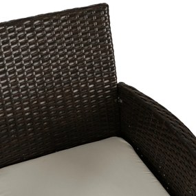 Sofa Ogrodowa Dwuosobowa ze Stolikiem KENT Technorattan Brązowa