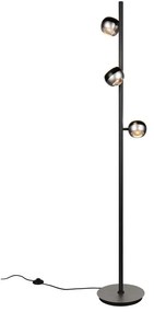 Czarna/w kolorze srebra lampa stojąca LED (wysokość 150 cm) Orbit – Trio Select