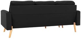 3-osobowa czarna sofa z podnóżkiem - Muria 4Q