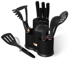 Berlinger Haus 12-częściowy zestaw przyborówkuchennych w stojaku Black Rose Collection