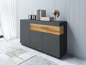 Komoda SILKE 3D1S 150cm matera/dąb wotan HELVETIA