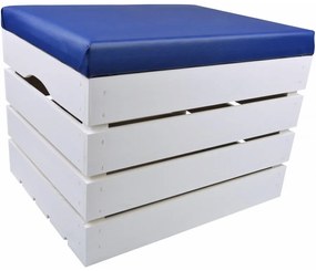 Pufa kufer skrzynia drewniana sosnowa siedzisko 50cm malowana biała