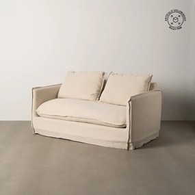 Kremowa lniana sofa 160 cm – Ixia