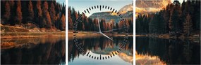 Obraz - Alpy, Włochy, Dolomity, Lago Antorno (z zegarem) (90x30 cm)
