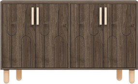 Komoda – 120 cm x 73,6 cm x 29,6 cm – Orzech – Płyta wiórowa pokryta melaminą