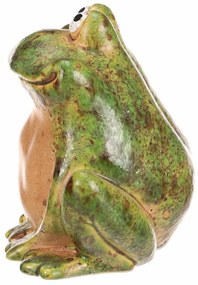 Ceramiczna dekoracja ogrodowa Urocza żaba, 13 x 10x 12 cm, 13 cm