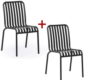 Metalowe krzesło bistro RENO, 1+1 GRATIS, do użytku zewnętrznego, grafitowy