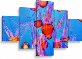 Obraz meduz w morzu (125x70 cm)