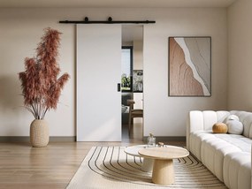 Drzwi przesuwne z naściennym systemem przesuwnym – MDF + PVC Białe – wys. 205 x dł. 63 cm – VARIN II