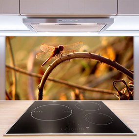 Szkło Ozdobne do Kuchni Ważka Na Roślinie