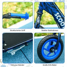AIYAPLAY hulajnoga dla dzieci, regulowana hulajnoga dla dzieci, z hamulcem, stopką, 2 koła, stal, niebieska