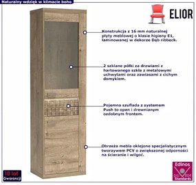 Witryna jednodrzwiowa dąb ribbeck - Leticia 6X