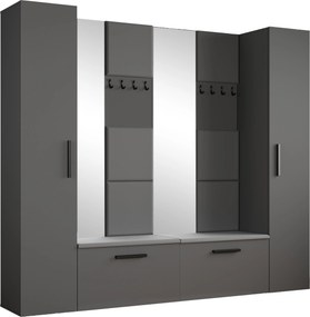 Masseno Garderoba MODULO 241,2/204/40 cm do Przedpokoju Nowoczesna Szara