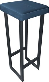 Hoker ALEX krzesło barowe tkanina Welur podstawa metalowa : Kolor Stelaża - Grafit, Kolor tkaniny - VELVET - MG33, Wysokość - 90 cm