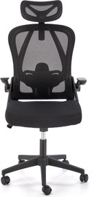 Fotel biurowy z oparciem i zagłówkiem z siatki Negro Halmar