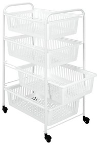 Regał na kółkach z 4 koszykami Metaltex India, dł. 35 cm