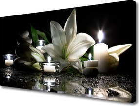 Obraz canvas Świece Spa i Lilia Wodna