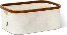 Kremowy tekstylny pojemnik 38x26x16 cm Bamboo/Linen – Bigso