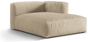 Beżowy aksamitny moduł sofy (prawostronny) Martina – Micadoni