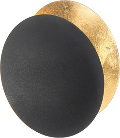 Nowoczesna lampa ścienna czarna ze złotem - Sunrise