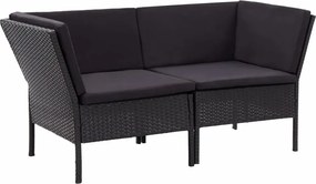 Zestaw czarnych mebli ogrodowych - Naja 5X