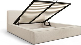 Łóżko tapicerowane Nirello 160x200 z pojemnikiem - beżowa bukla Quelle 03