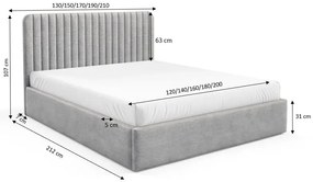 Czerwone nowoczesne łóżko tapicerowane 3 rozmiary A4-B22