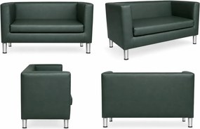 Sofa Monaco : Kolor nogi - Chrom, Kolor tkaniny - EKO-SKÓRA - 6D, Typ tkaniny - Eko-skóra , Wysokość nogi - 15 cm