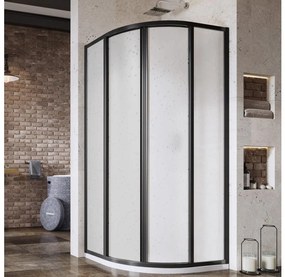 Ravak 3114O30211 - Kabina prysznicowa czteroczęściowa półokrągła SUPERNOVA 80x80 cm czarna