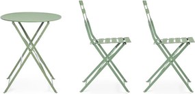 Szałwiowy stalowy zestaw mebli ogrodowych dla 2 osób Austin – Bizzotto