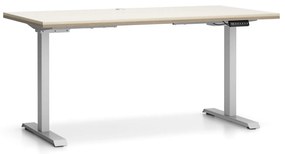 PLAN Biurko z regulacją wysokości SINGLE LAYERS, 160x80 cm, 2 silniki, dąb naturalny/dąb bejcowany