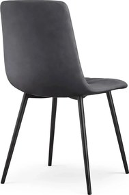 Grafitowe pikowane krzesło metalowe - Selvaro