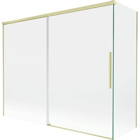 Mexen Rox parawan nawannowy 2-skrzydłowy rozsuwany 120 + 70 x 150 cm, transparent, złoty szczotkowany - 8C9-120-070-55-00
