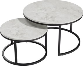 HOMCOM Zestaw 2 stolików kawowych Industrialny design Szare 78,5x78,5x46,5 cm Stylowe i praktyczne | Aosom PL