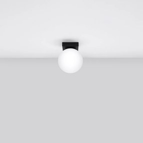 Czarna lampa sufitowa ze szklanym kloszem ø 12 cm Umerta – Nice Lamps