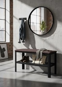 Siedzisko do przedpokoju w stylu loft czarny + wenge Z1-S42