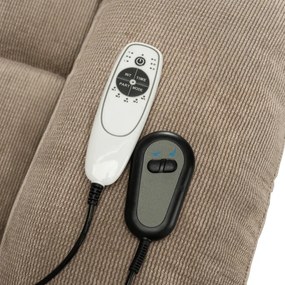 Fotel Masujący FENIX z Funkcją Wstawania Elektrycznie Rozkładany Beżowy Japandi