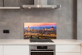 Panel Szklany Włochy Panorama noc katedra