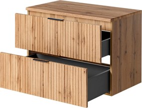 Szafka umywalkowa ASTROS w kolorze naturalnego drewna 80 x 46 cm z blatem Light OAK