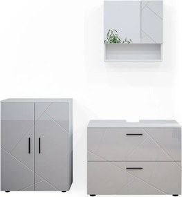 Zestaw mebli łazienkowych biały wysoki połysk 80x41x58 irma