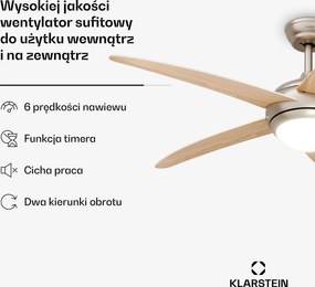 Klarstein Bolero wentylator sufitowy z lampą | 132 cm | 35 W