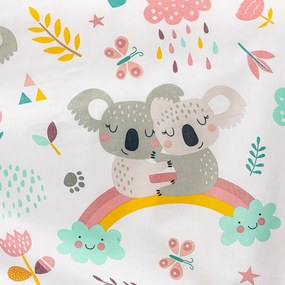 4Home Dziecięca pościel bawełniana do łóżeczka Koala rainbow, 100 x 135 cm, 40 x 60 cm