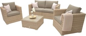 Zestaw rattanowy MALIBU dla 4 osób (cappuccino)