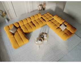 Żółta aksamitna sofa 379 cm Bellis – Micadoni Home