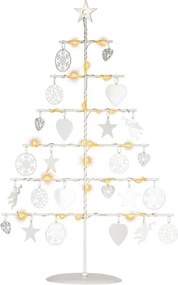 Ozdobne choinkowe metalowe drzewo - białe, 25 diod LED