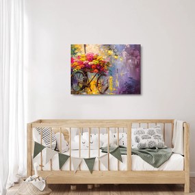 Obraz na szkle - Koło z kwiatami (70x50 cm)