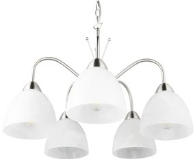 Lampa wisząca w biało-srebrnym kolorze ze szklanym kloszem ø 53 cm Dobby – Trio